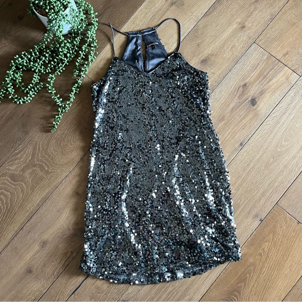 Express Sequin Dress Silver